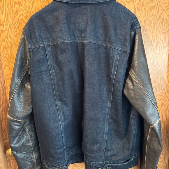 Harley Davidson Distressed Denim & Leather Jacket - Picture 3 of 6